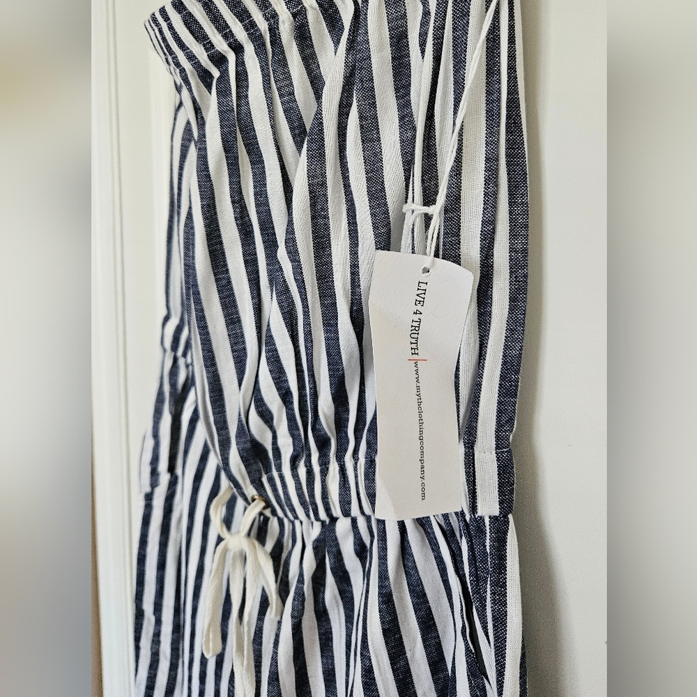 BNWT Striped Navy & White Sleeveless Pant-Suit - Picture 5 of 7
